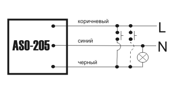 Схема подключения лестничного таймера ASO-205